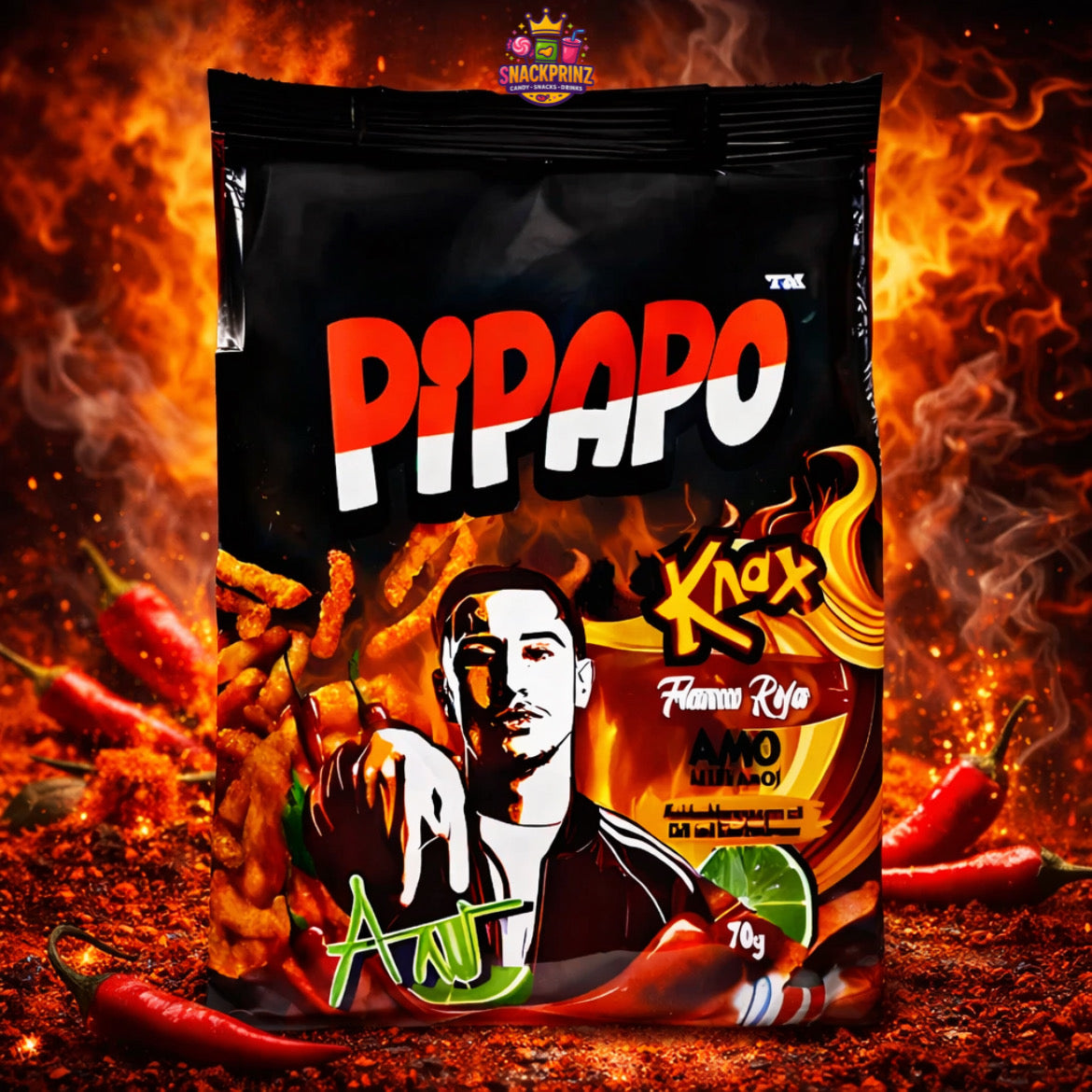 PIPAPO AMO Knax Chips Flama Roja 70g