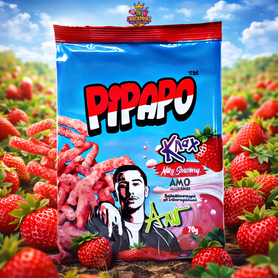 PIPAPO AMO Knax Chips Milky Strawberry 70g