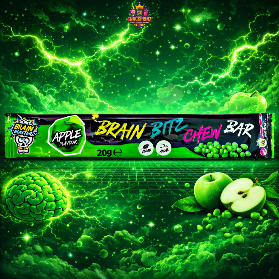 Brain Blasterz Brain Bitz Chew Bar Apple 20g