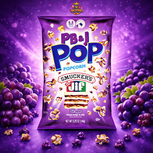 PB&J Pop Popcorn Smucker’s & Jif Peanut Butter Jelly Grape 149g - MHD: 04.11.25