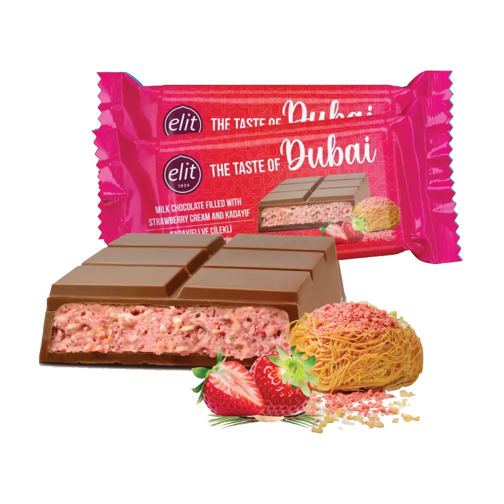 Eilt Dubai Milk Chocolate Strawberry Pistazien & Kadayif 90g