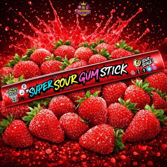 Brain Blasterz Sour Gum Stick Strawberry 22g