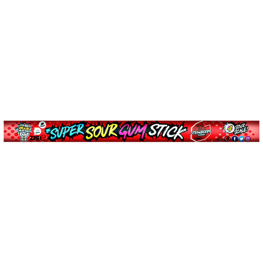 Brain Blasterz Sour Gum Stick Strawberry 22g