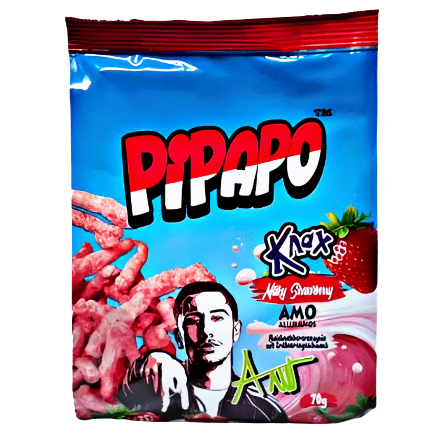 PIPAPO AMO Knax Chips Milky Strawberry 70g
