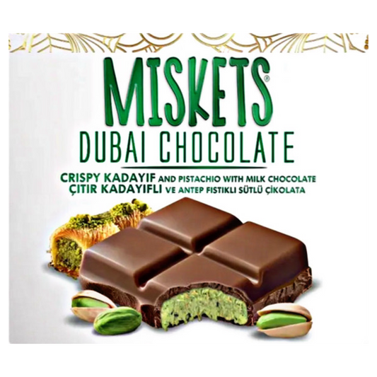 Miskets Dubai Dark Chocolate with Pistazien & Kadayif 100g