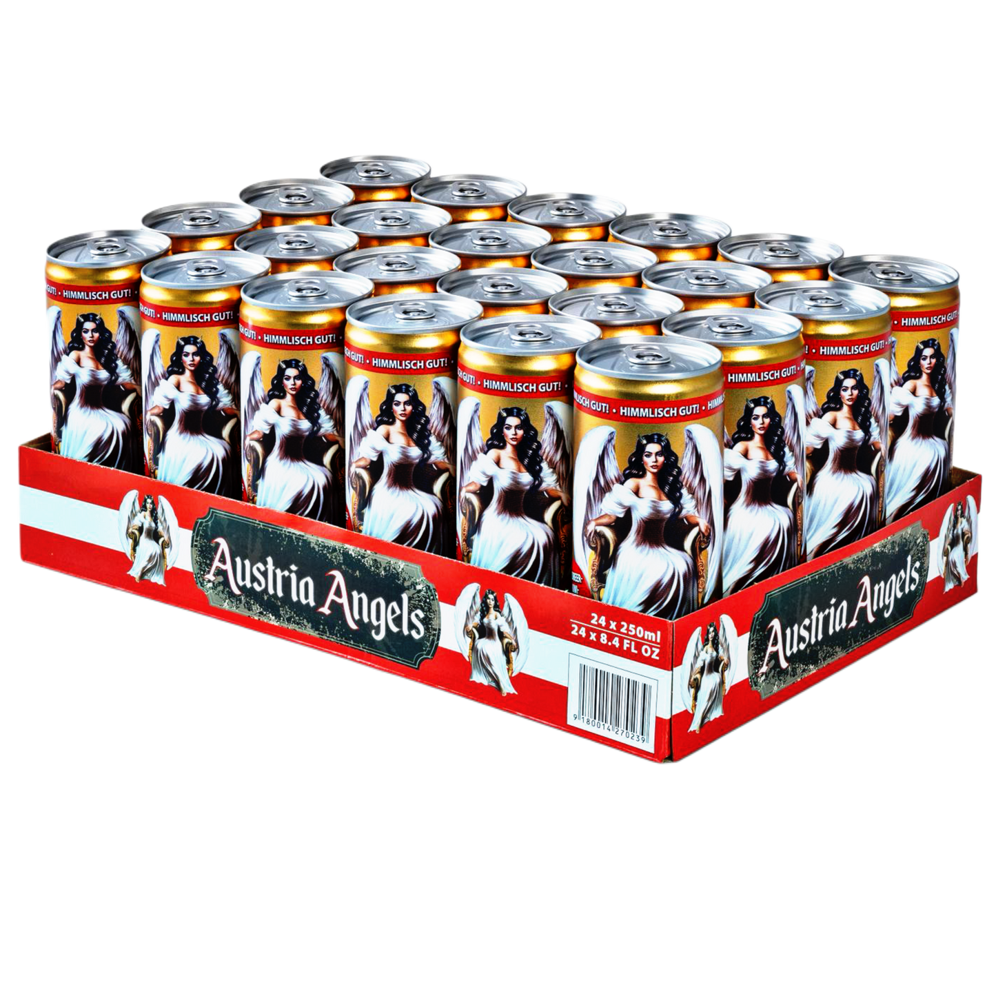 24er Tray Austria Angels Erdbeer Kiwi Energy Drink mit weniger Zucker 250ml